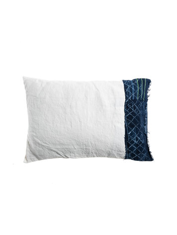 Bogolan kussen indigo #14