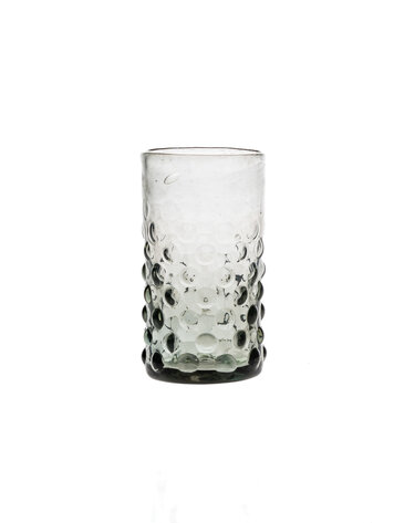 Mondgeblazen glas met bubbels - grijs