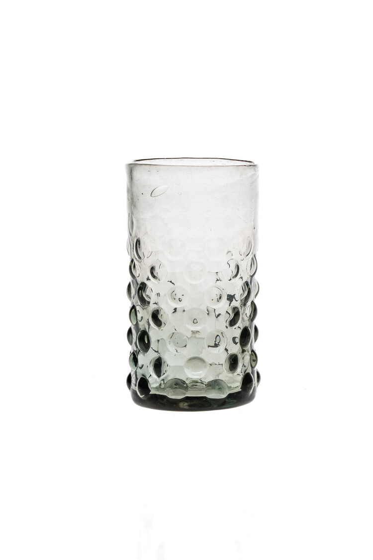 Mondgeblazen glas met bubbels - grijs