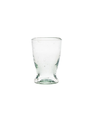 Mondgeblazen glas met lage voet - transparant