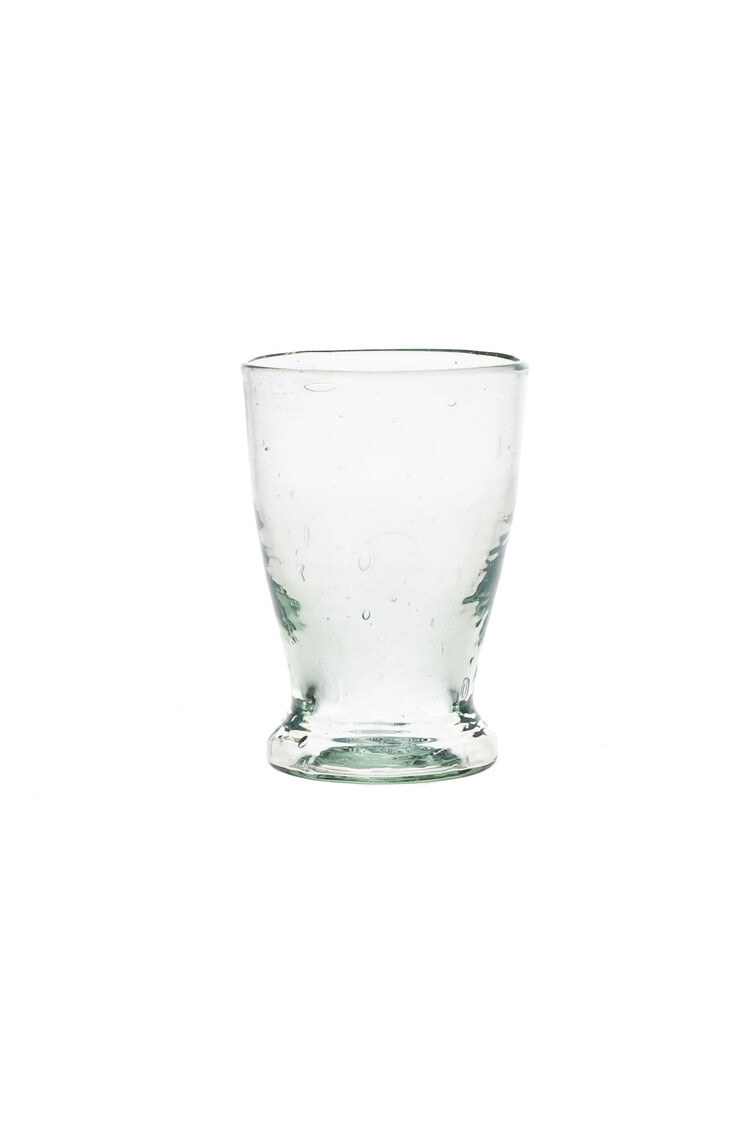 Mondgeblazen glas met lage voet - transparant