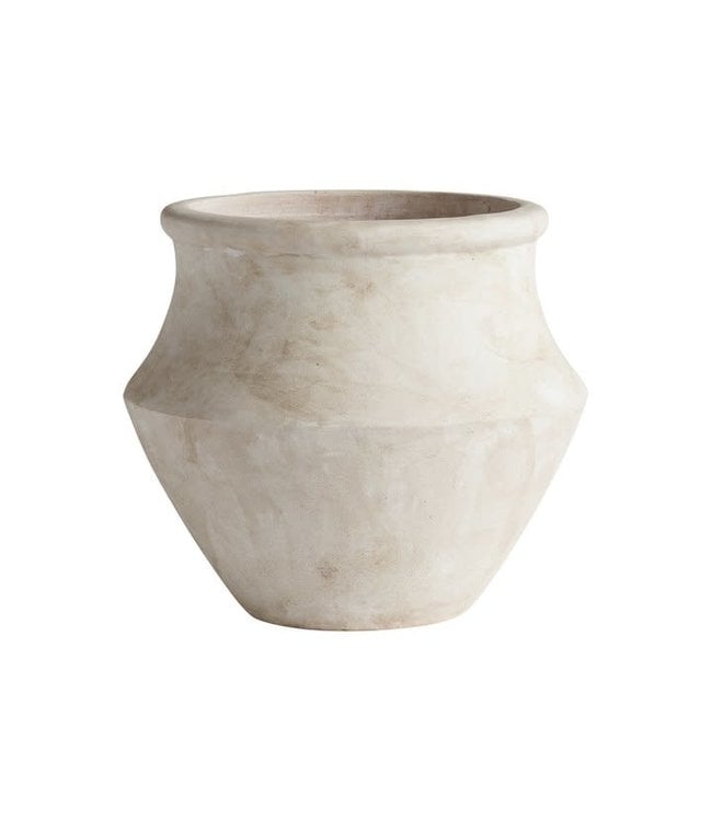 Terracotta pot, greek - washed white