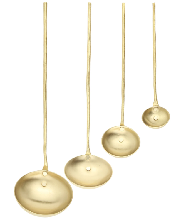 Caravane Set of 4 brass ladles - gold