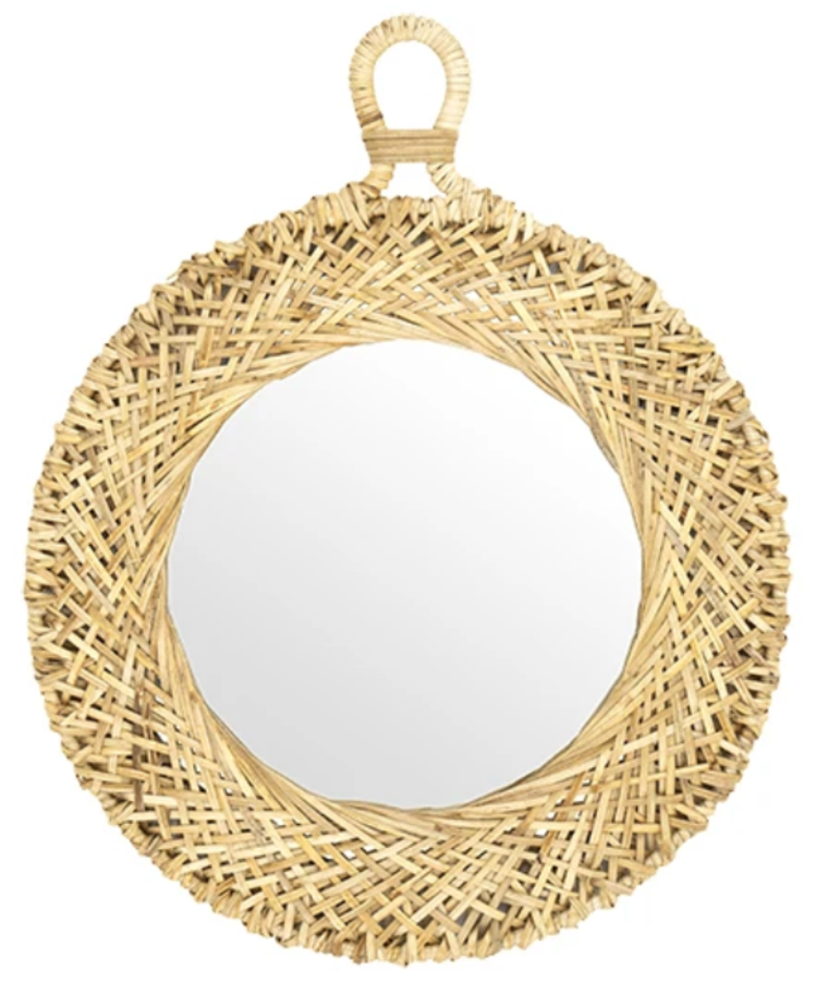 Caravane Aena hand-woven bamboo mirror