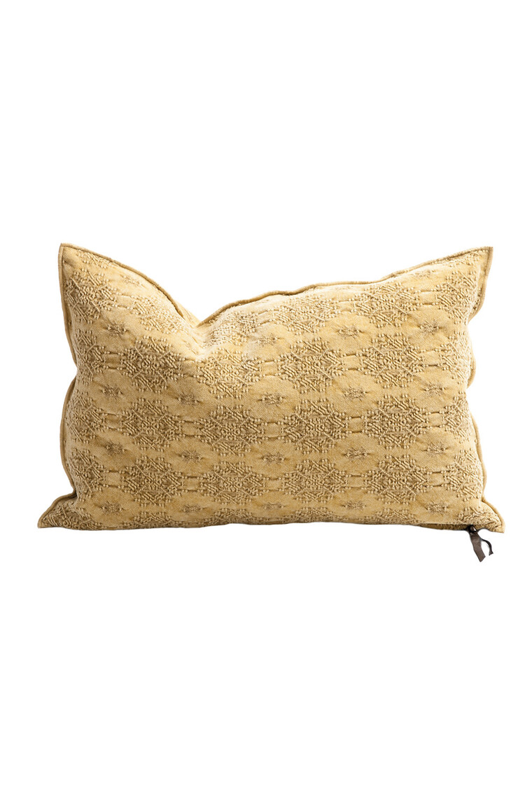Maison de Vacances Cushion vice versa, stone washed jacquard kilim - paille