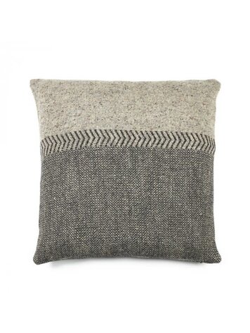 Libeco Jules deco kussen - black herringbone