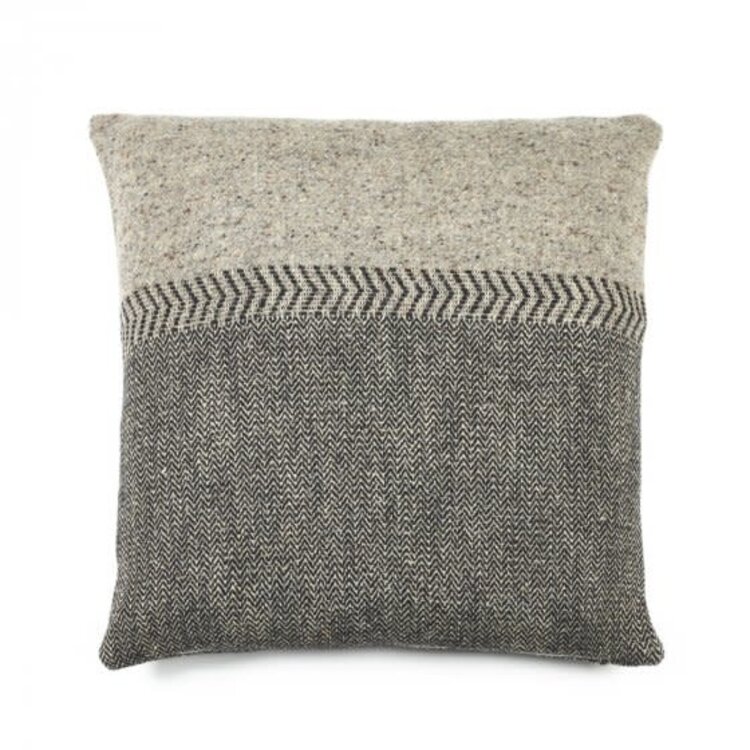 Libeco Jules deco cushion - black herringbone