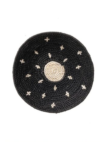 Sisal basket Zienzele black/white Ø20 cm #581