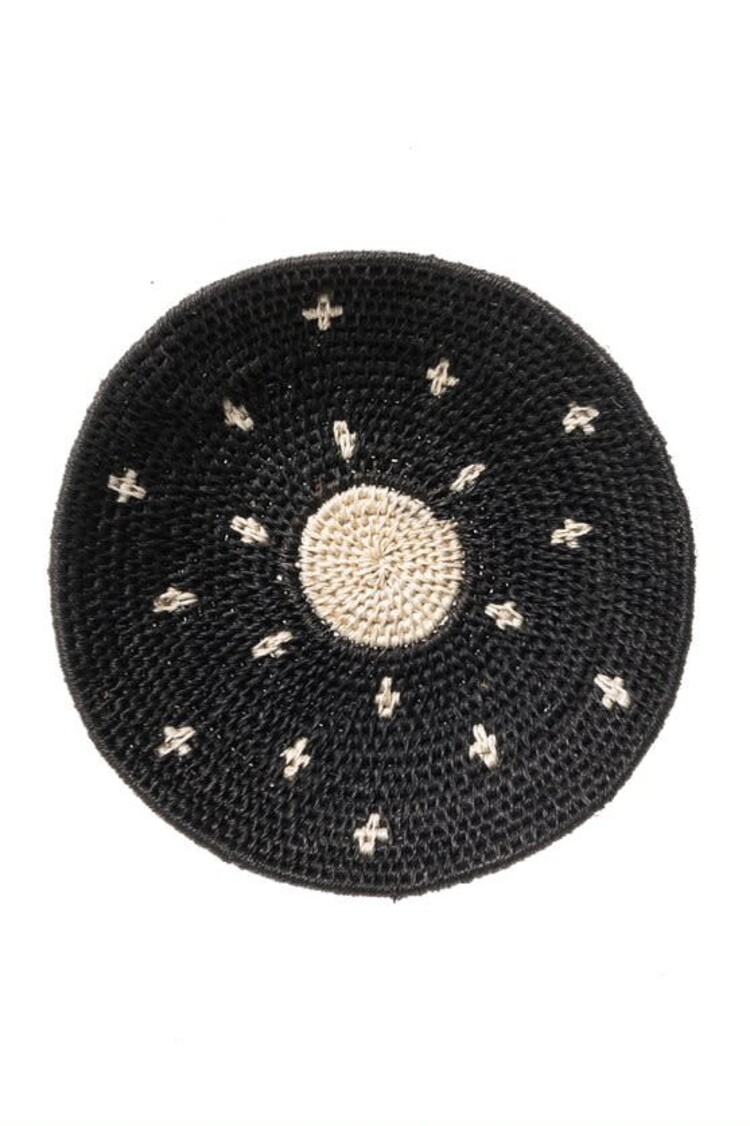 Sisal basket Zienzele black/white Ø20 cm #581