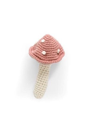 Sebra Crochet rattle - mushroom