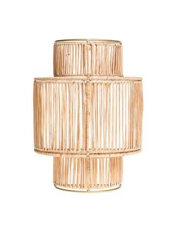 Wall lamp raffia 3-tier
