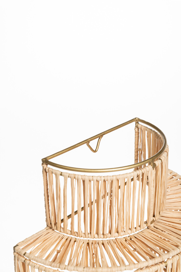 Wall lamp raffia 3-tier