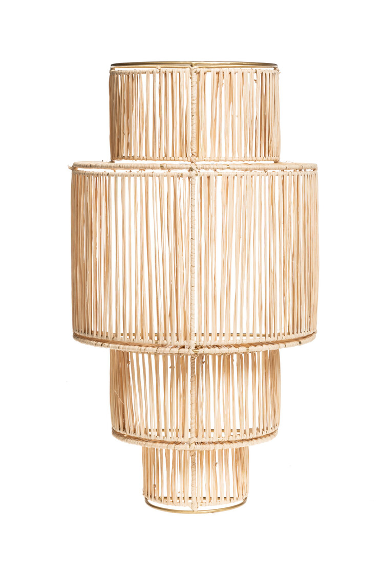 Wall lamp raffia 4-tier