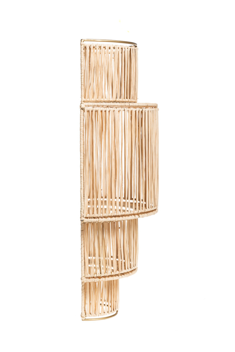 Wall lamp raffia 4-tier