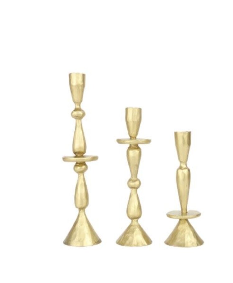Caravane Set van 3 kandelaars Jya - goudkleurig