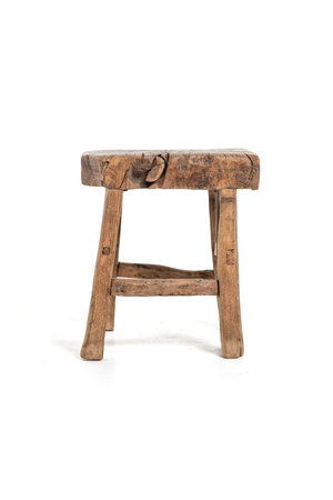 Old stool weathered elm wood #55