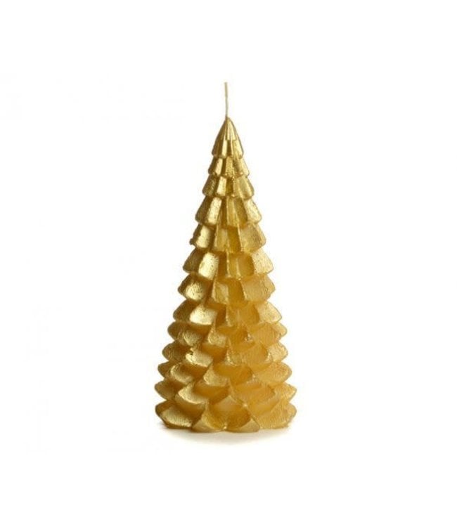 Kaars kerstboom - M - gold silk