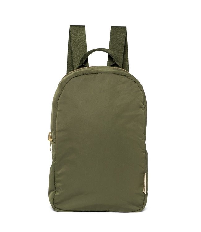 Green puffy mini backpack
