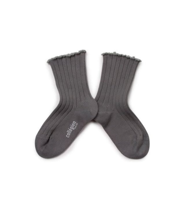Collégien Delphine - sokken met geribde rand - gris galet