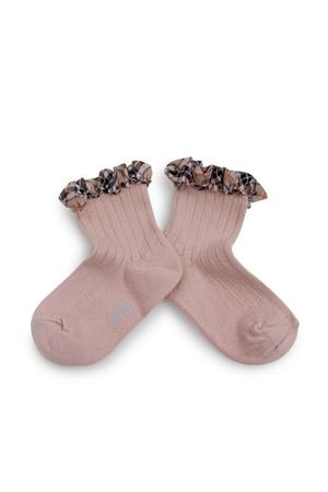 Collégien Lucie - korte sokken met detail - vieux rose