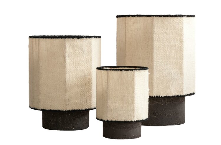 Maison de Vacances Lamp Kalé Osh sandstone argile noir / wool écru & noir - S