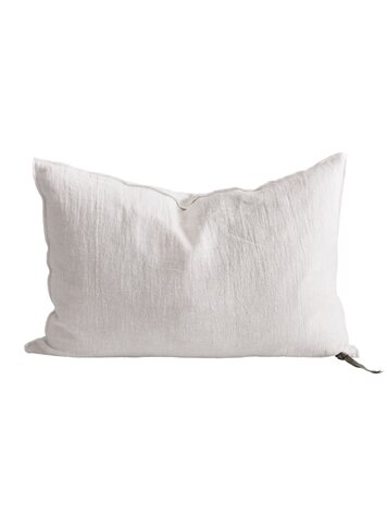 Maison de Vacances Cushion vice versa, washed linen crepon - blanc