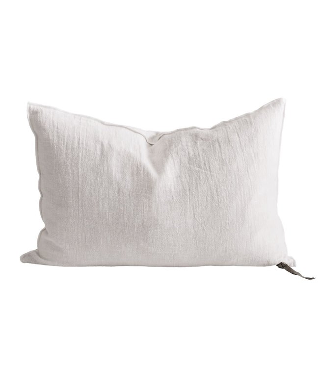 Cushion vice versa, washed linen crepon - blanc