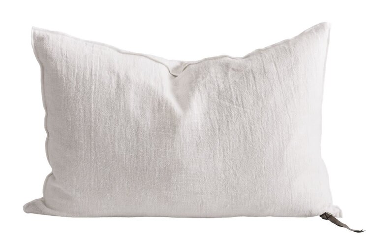 Maison de Vacances Cushion vice versa, washed linen crepon - blanc