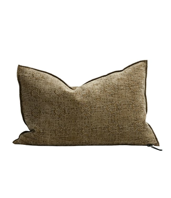 Cushion vice versa, stone washed jacquard kilim - bronze