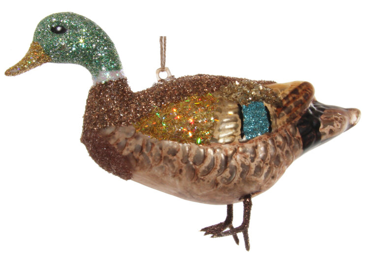 Glass duck - brown/green