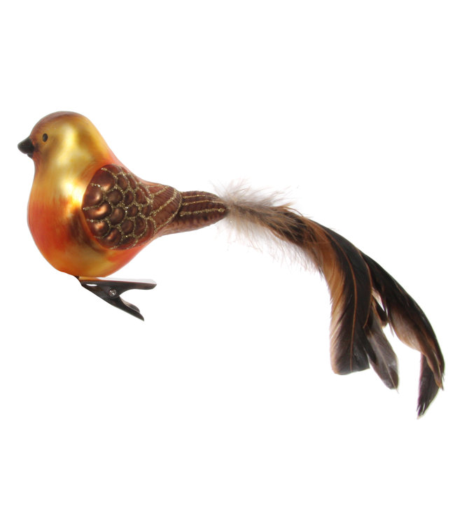 Glass bird - orange/brown