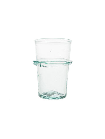 Mondgeblazen glas met ring - transparant