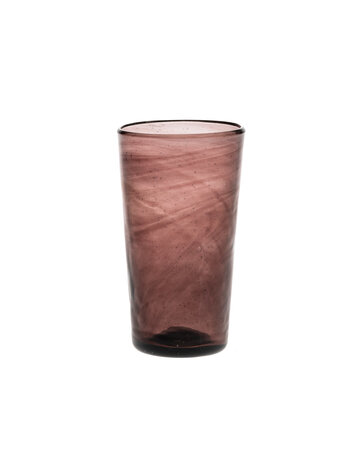 Mouth blown high conical glass  - bordeaux