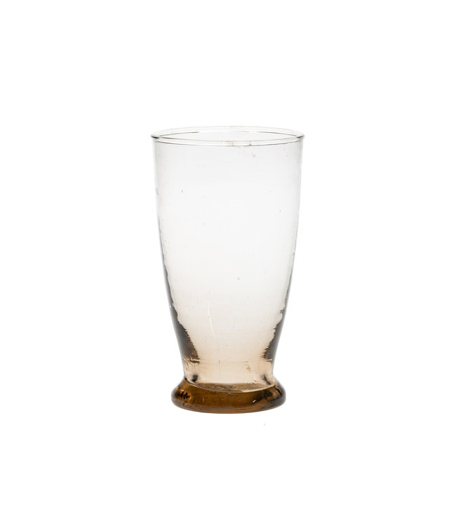 Mondgeblazen glas met hoge voet - transparant