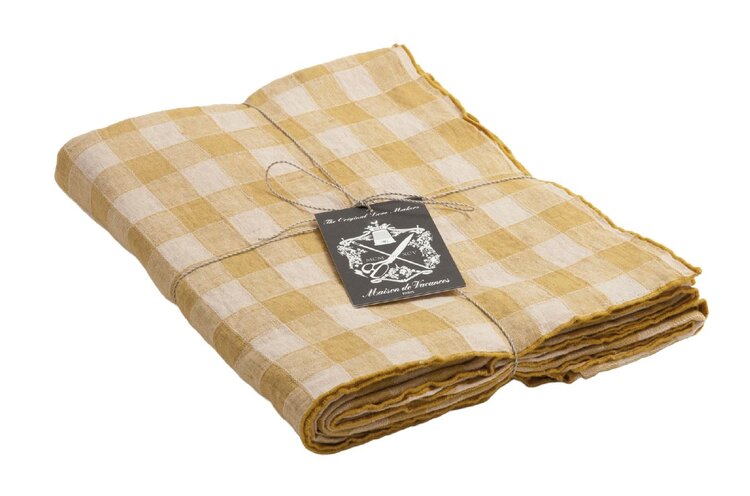 Maison de Vacances Tablecloth bourdon, canvas vintage vichy - paille/bourdon paille
