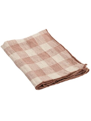 Maison de Vacances Napkin bourdon, canvas vintage vichy - bois de rose