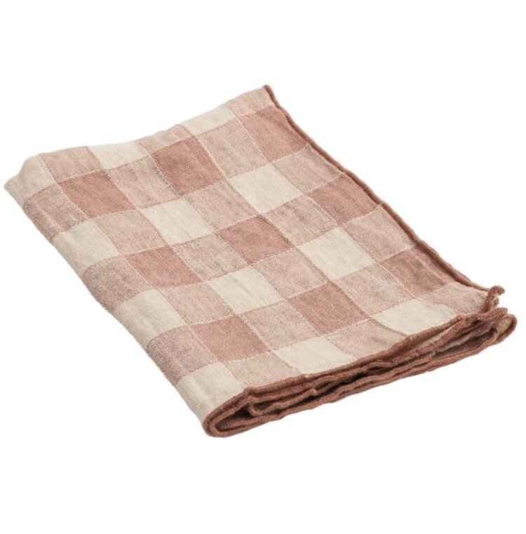 Maison de Vacances Napkin bourdon, canvas vintage vichy - bois de rose/bourdon bois de rose