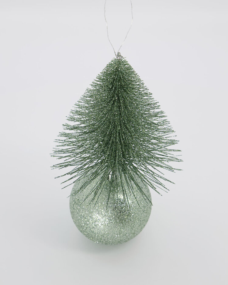Ornament tree & bell -  dusty green