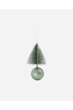 Ornament tree & bell -  dusty green