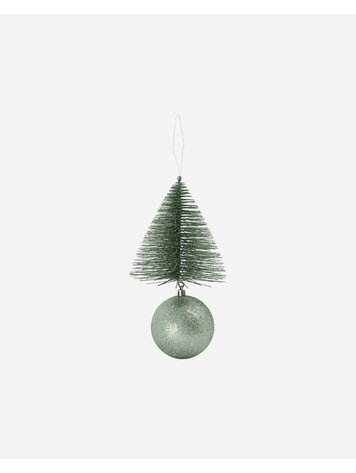 Ornament tree & bell -  dusty green