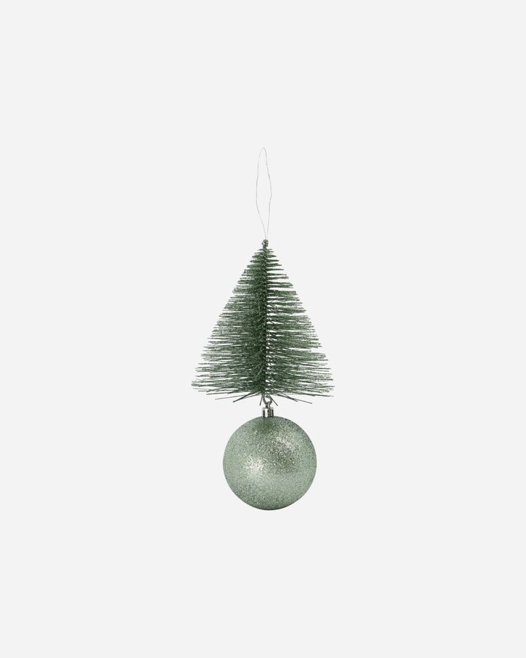 Ornament tree & bell -  dusty green