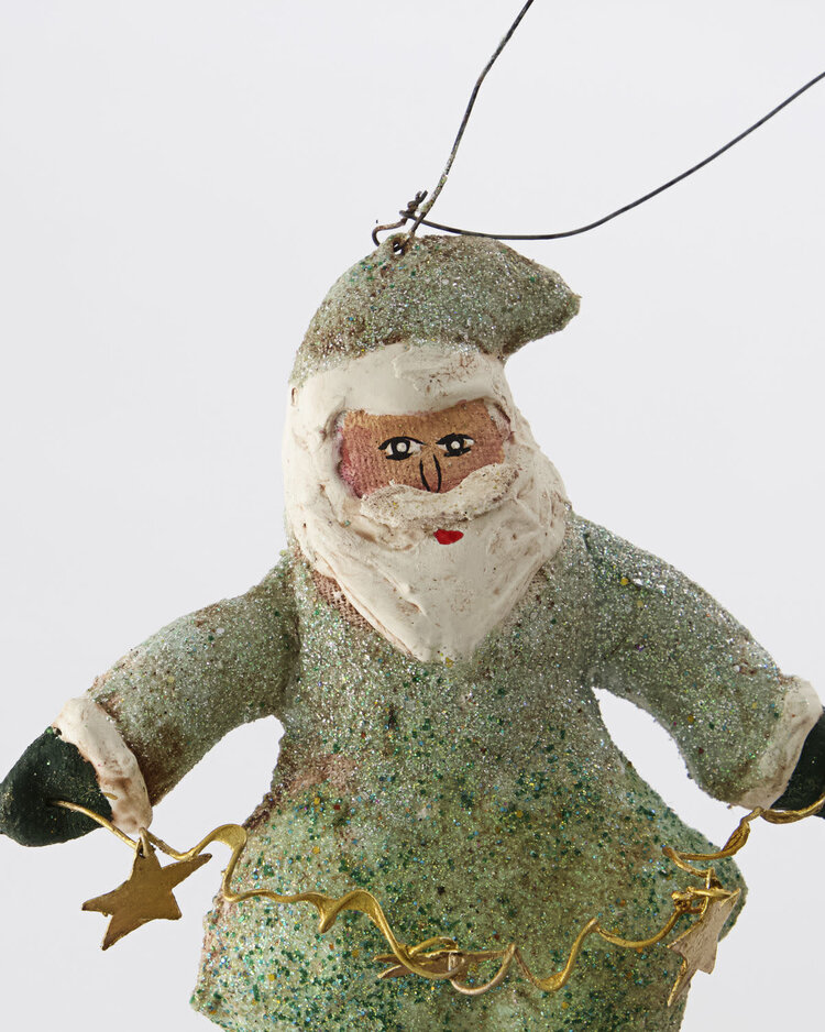 Ornament Santa Claus - green