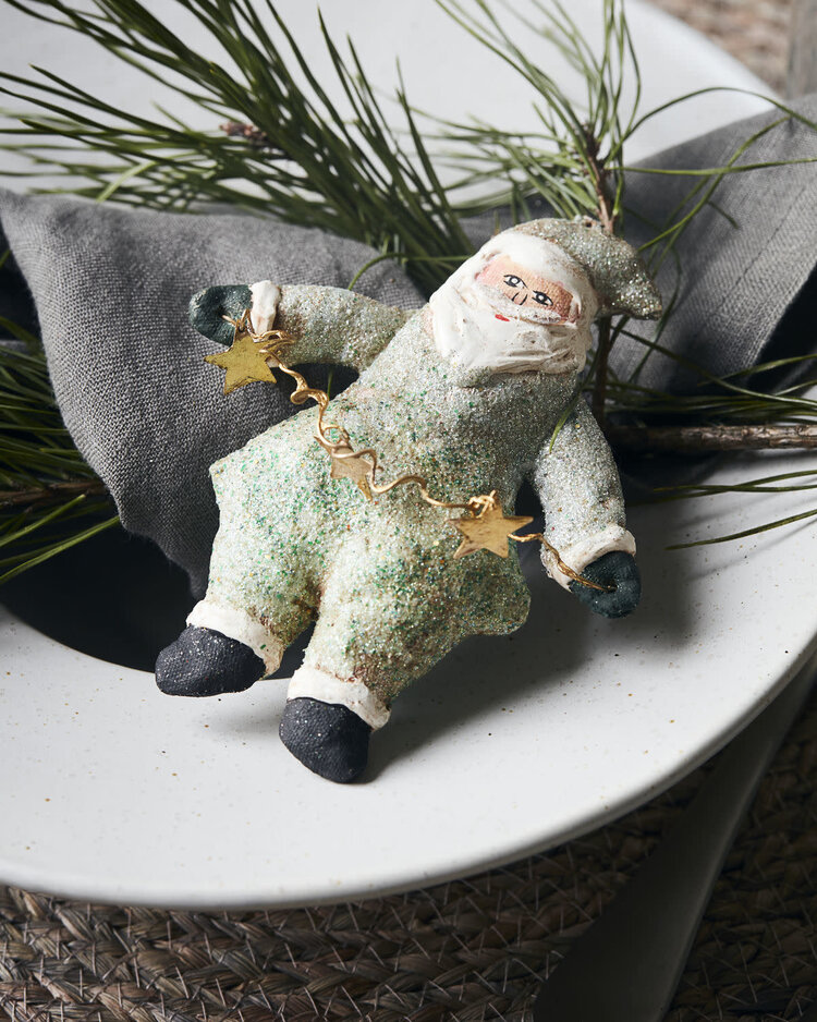 Ornament Santa Claus - green