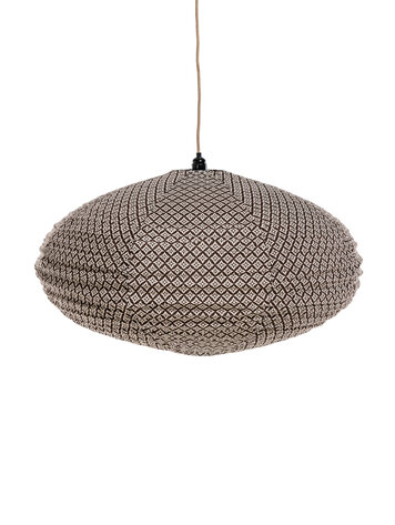 Lampion lamp cotton oval - brown pattern