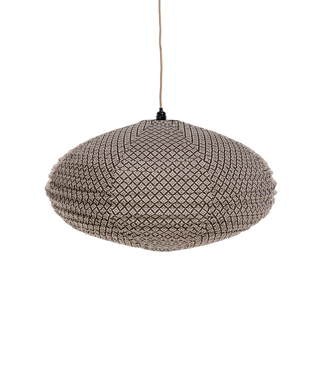 Lampion lamp cotton oval - brown pattern