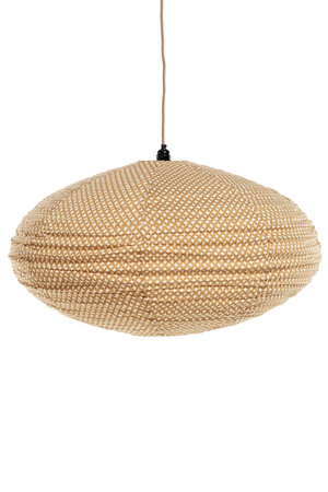 Lampion lamp katoen ovaal - mosterd ruitvorm