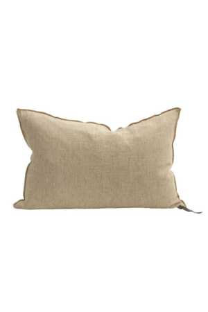 Maison de Vacances Cushion vice versa, washed linen crepon - orgeat