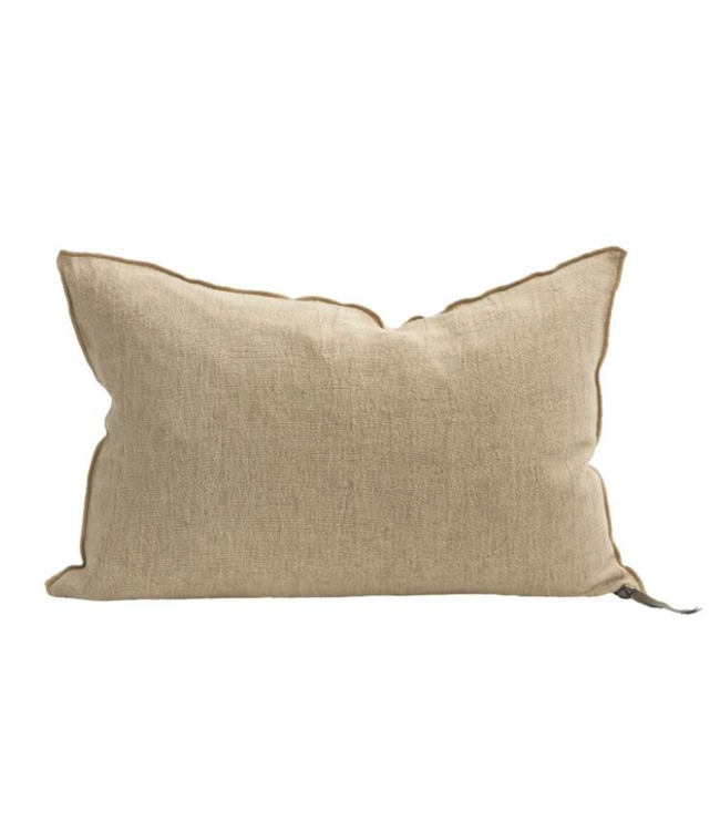 Cushion vice versa, washed linen crepon - orgeat