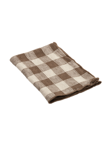 Maison de Vacances Napkin bourdon, canvas vintage vichy - noisette