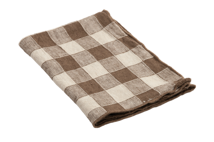 Maison de Vacances Napkin bourdon, canvas vintage vichy - noisette/bourdon noisette
